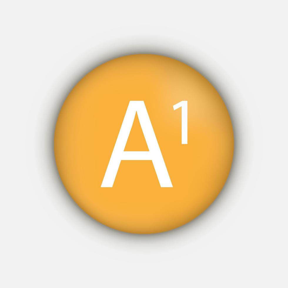 Vitamin A 1 symbol. Vector illustration.