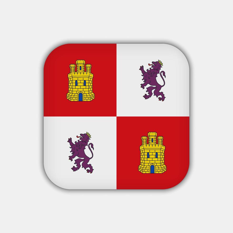 Castile and Leon flag, autonomous community of Spain. Vector illustration.