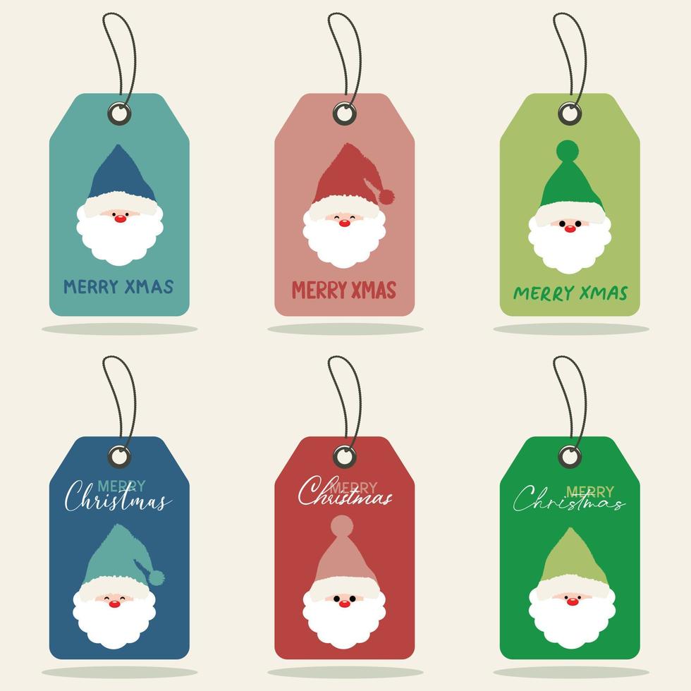 Merry Christmas and New Year gift tags. vector