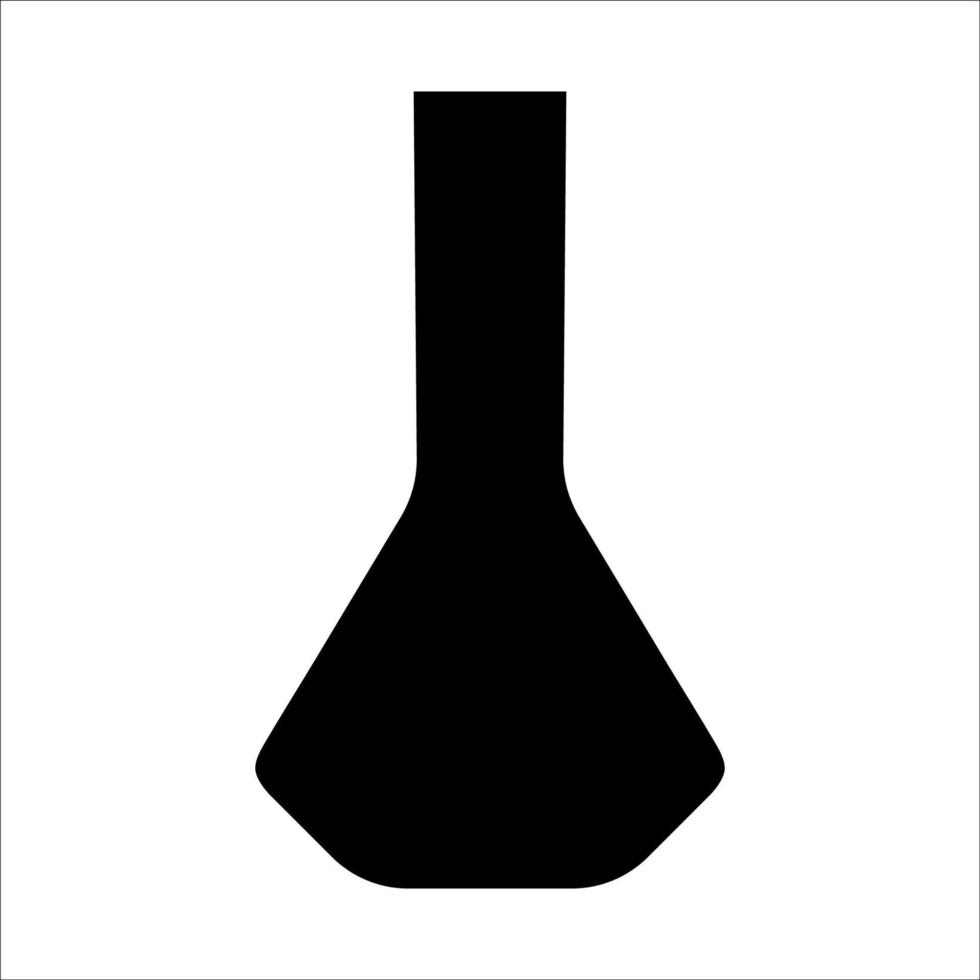 Black vector illustration of modern ceramic vase. Single element in trendy boho style isolated on white background