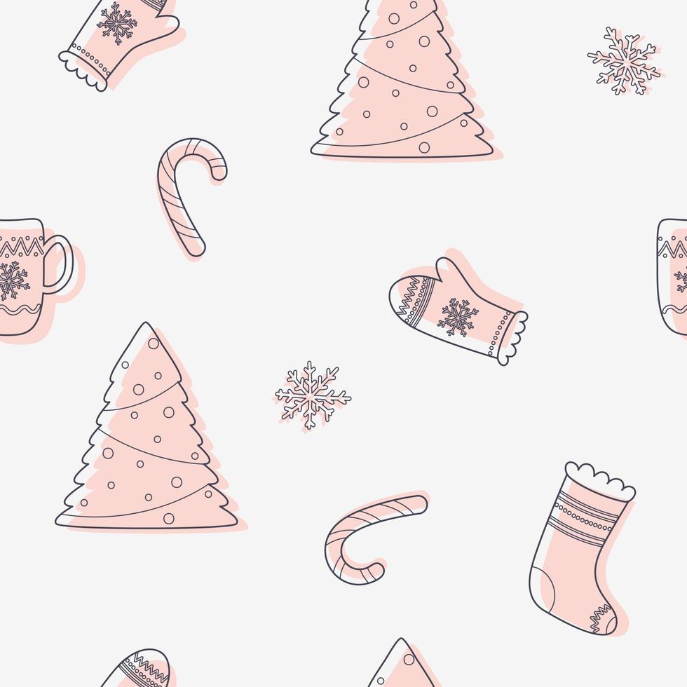 doodle christmas pattern vector