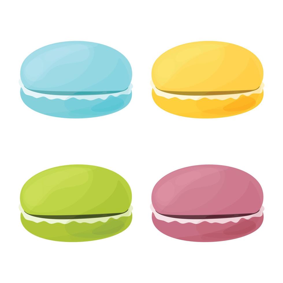 conjunto de macarrones de colores vector