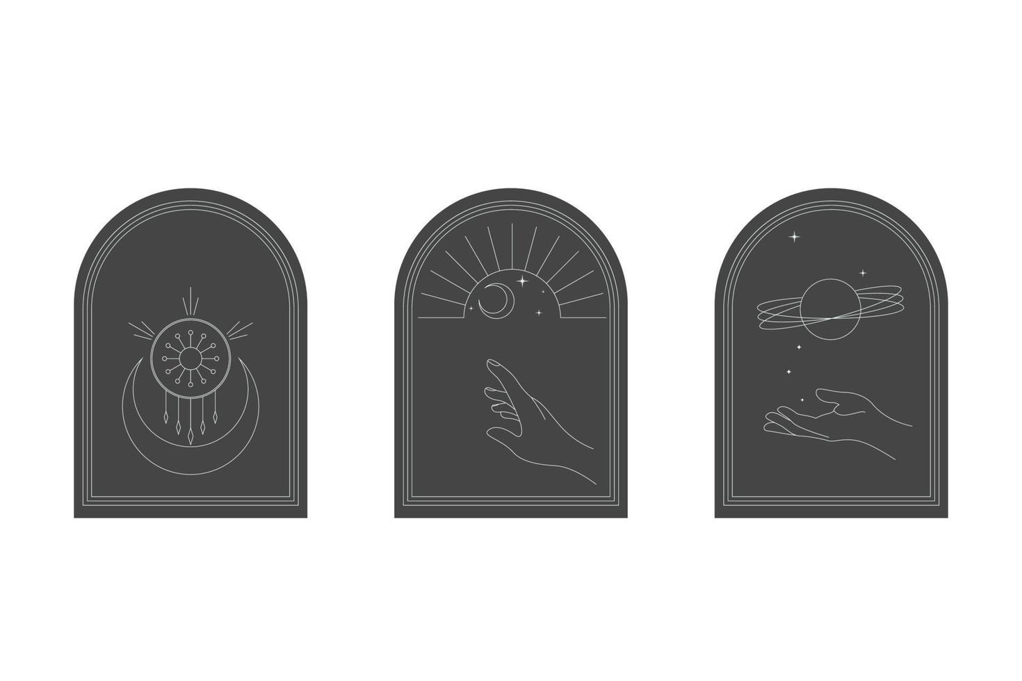boho posters set vector