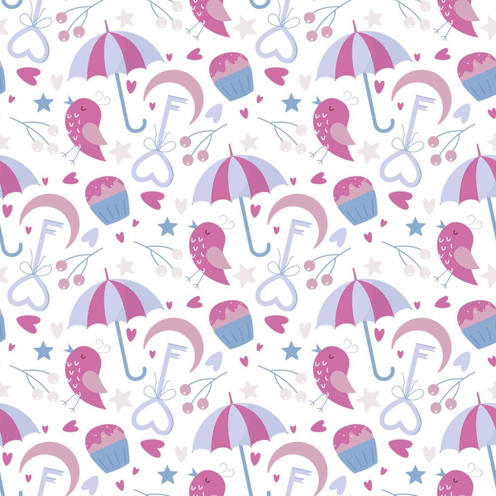 romantic seamless pattern vector