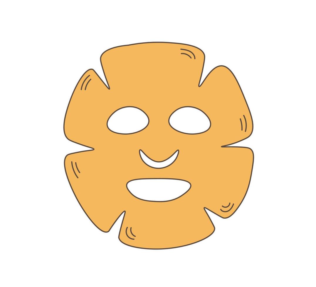 icono de garabato de máscara facial vector