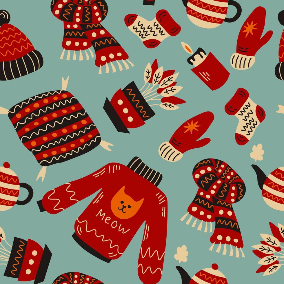 Scandinavian winter seamless pattern vector