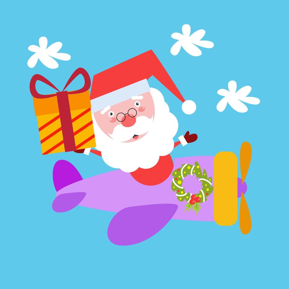 personaje plano de santa claus vector