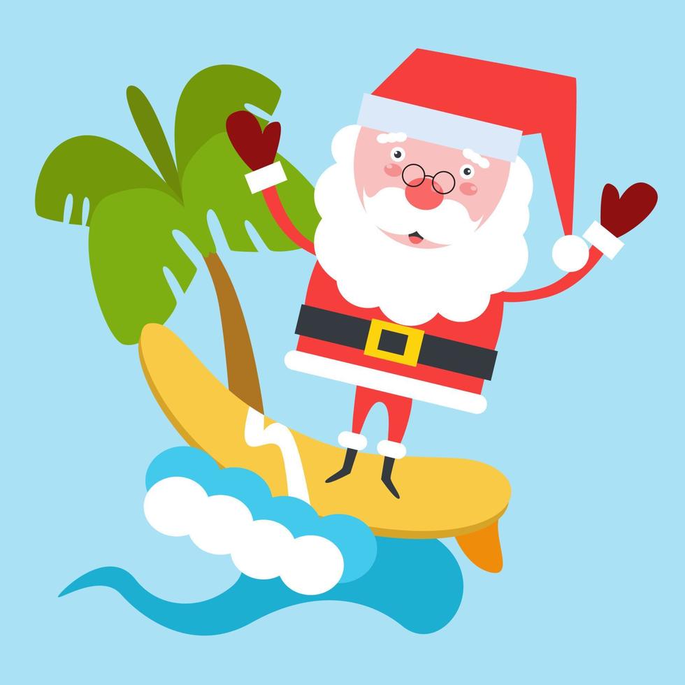 personaje plano de santa claus vector