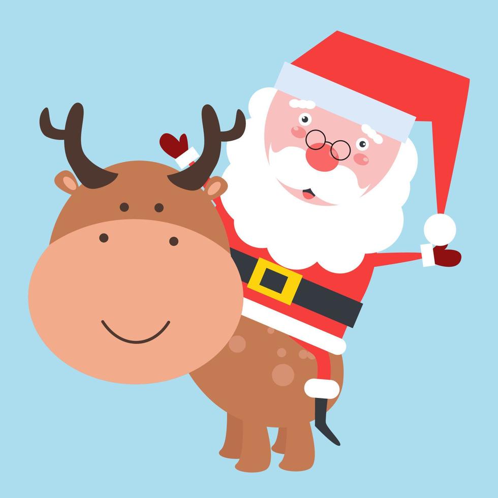 personaje plano de santa claus vector