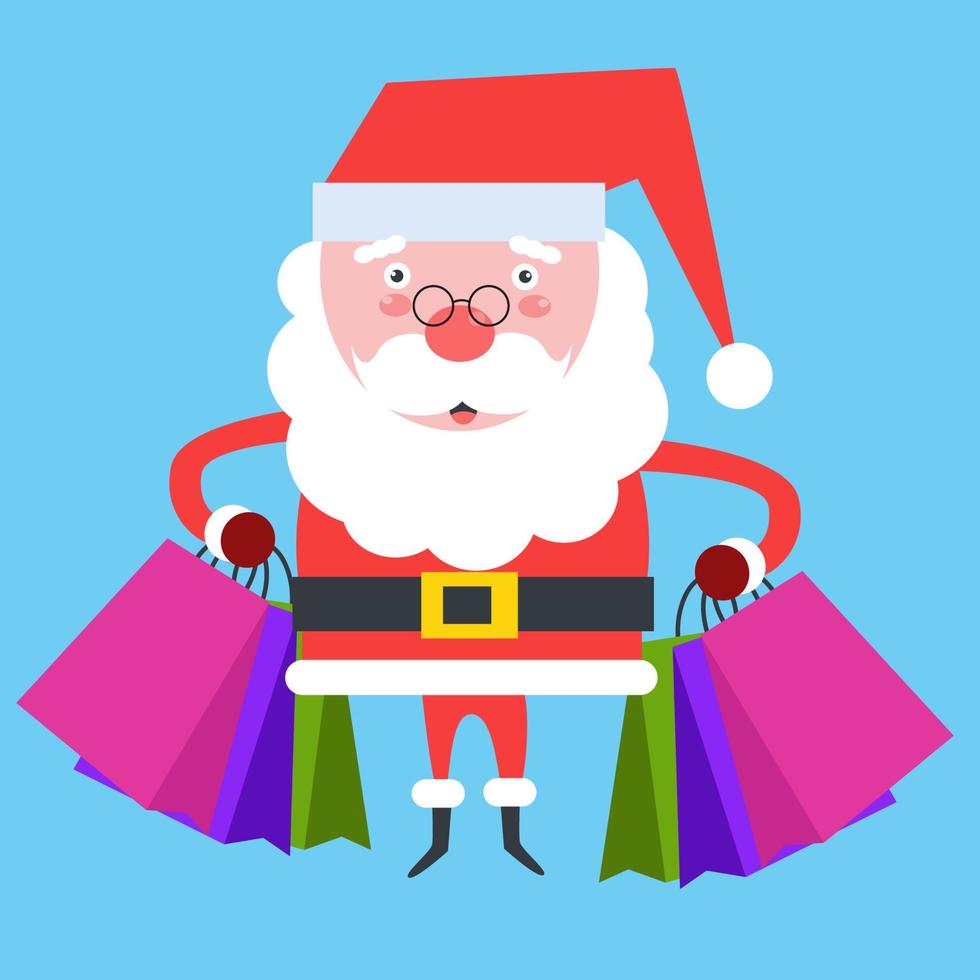 personaje plano de santa claus vector