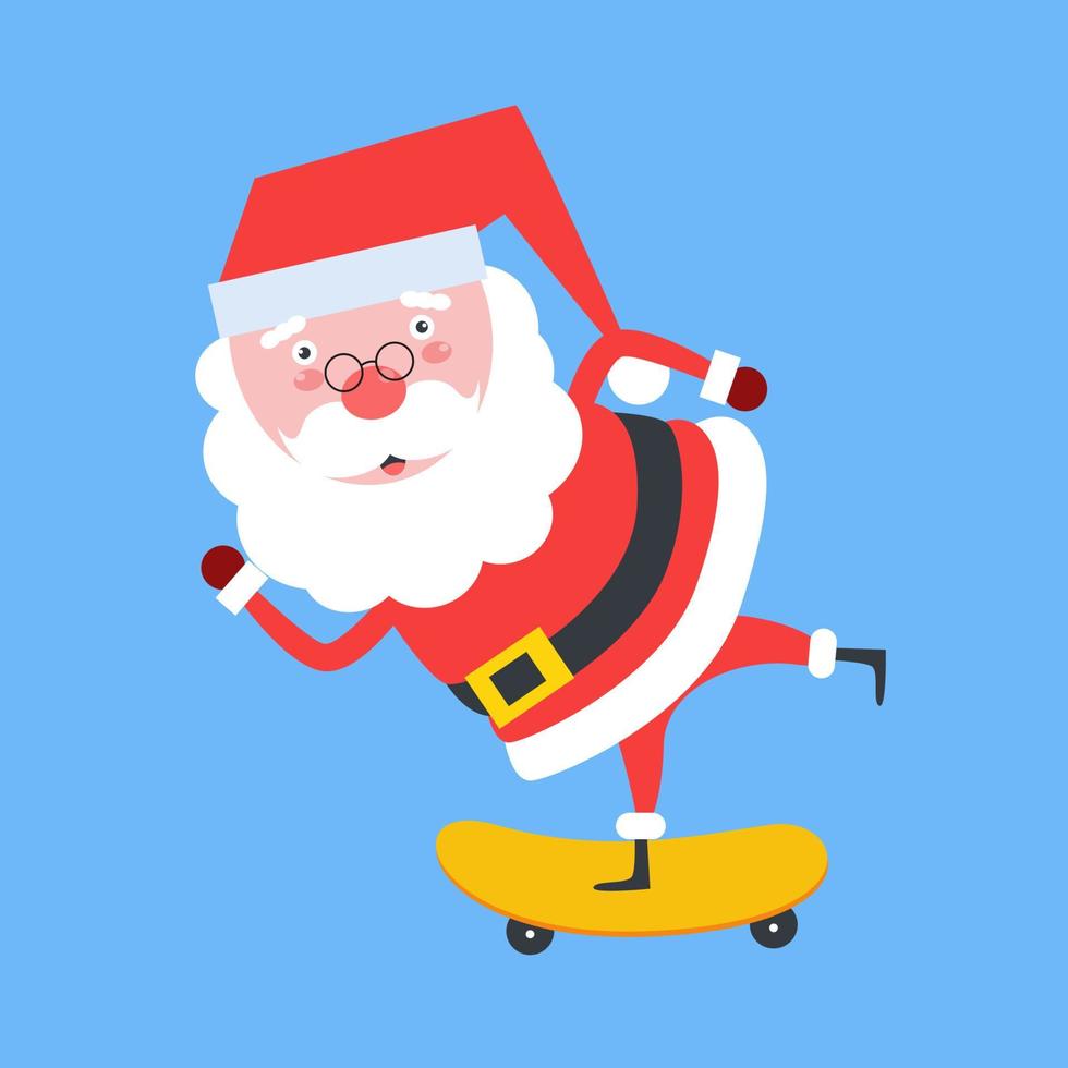 personaje plano de santa claus vector