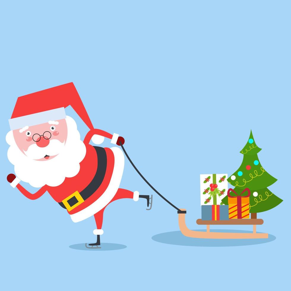 flat Santa Claus character vector