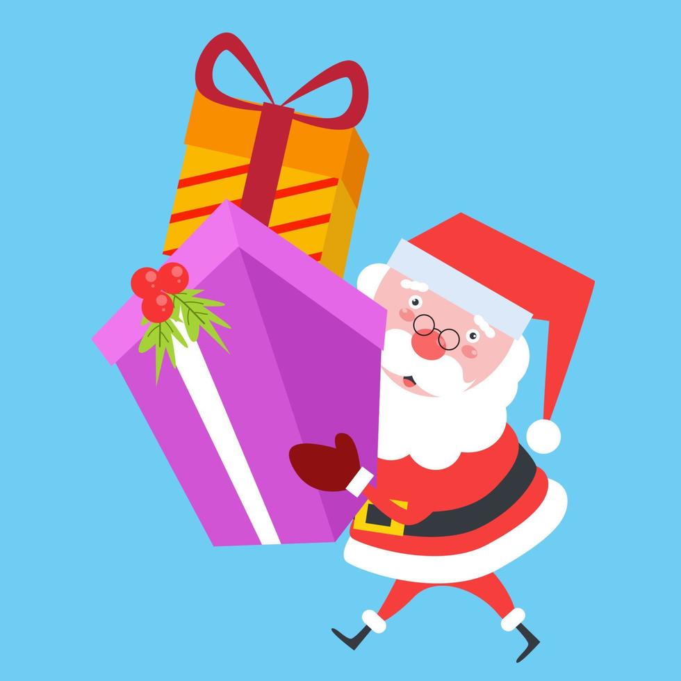 personaje plano de santa claus vector