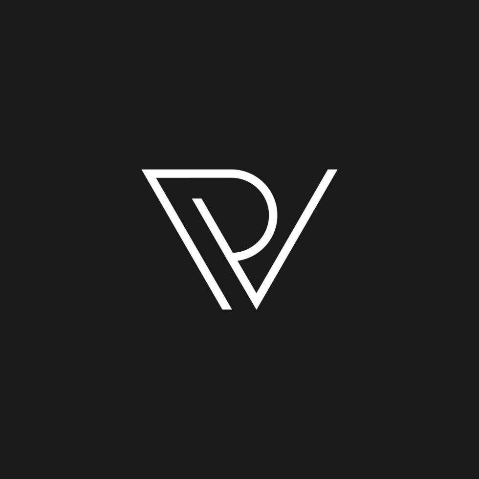 RV initial monogram vector icon illustration