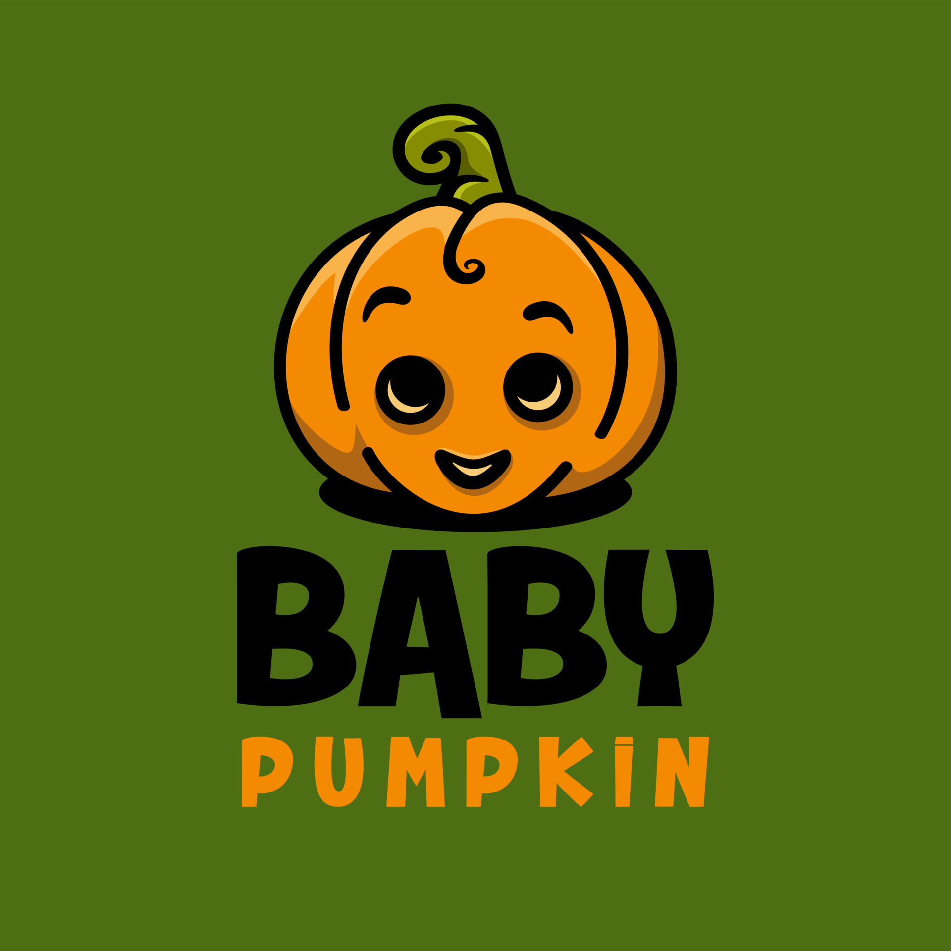 Cute smiling halloween baby pumpkin cartoon logo design vector 13431430