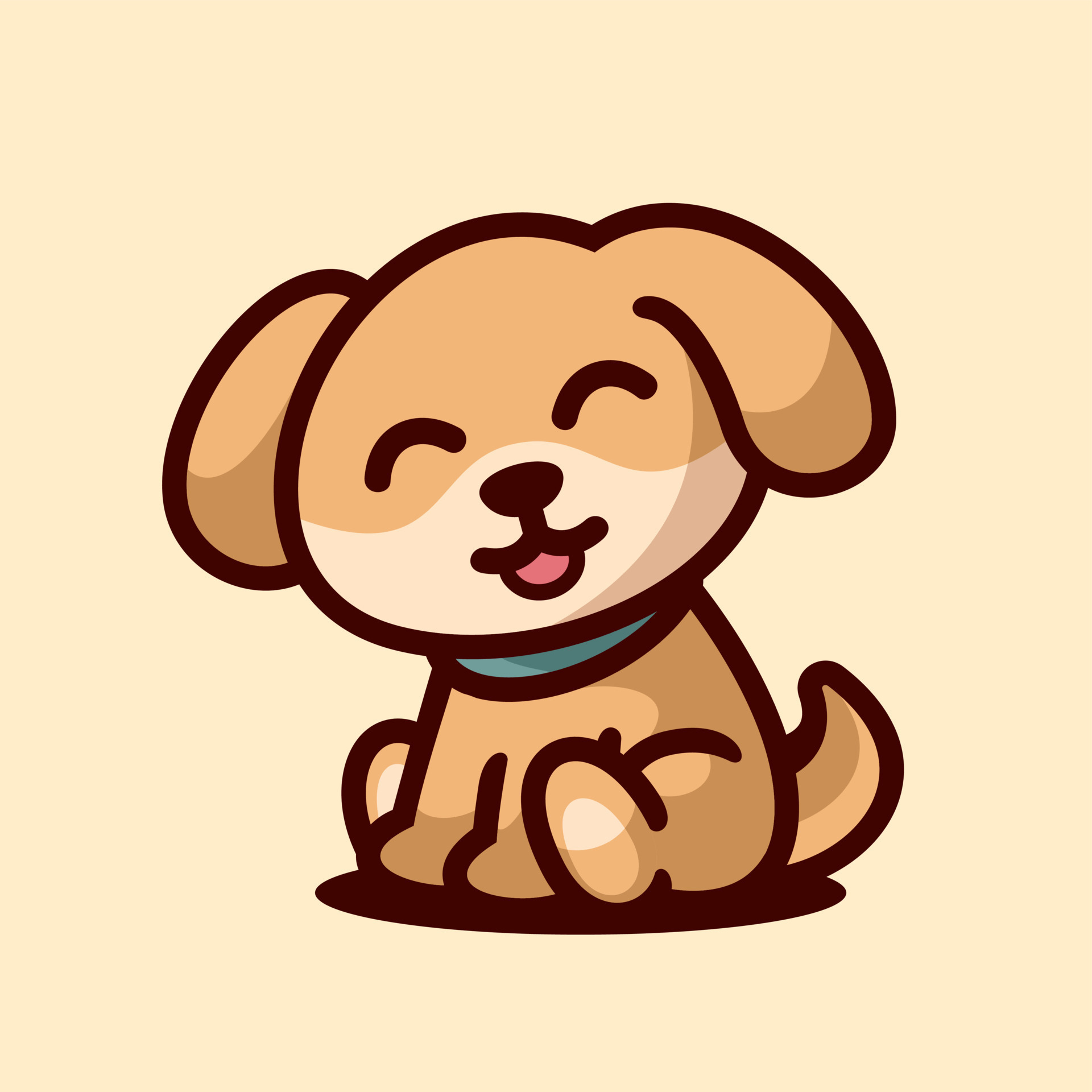 Cute dog mascot cartoon logo design, flat design style 13431434 ...
