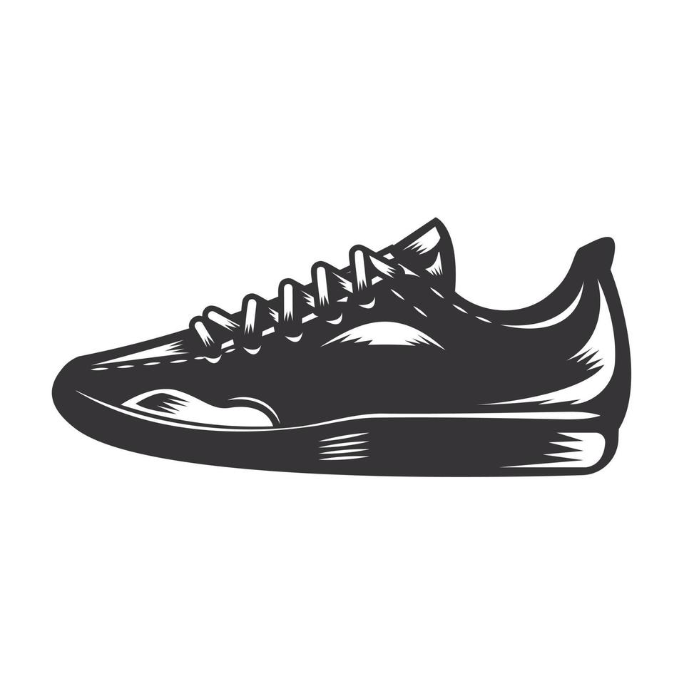 Running shoes silhouette. jocking sport shoes club Line art logos or icon. vector illustration.
