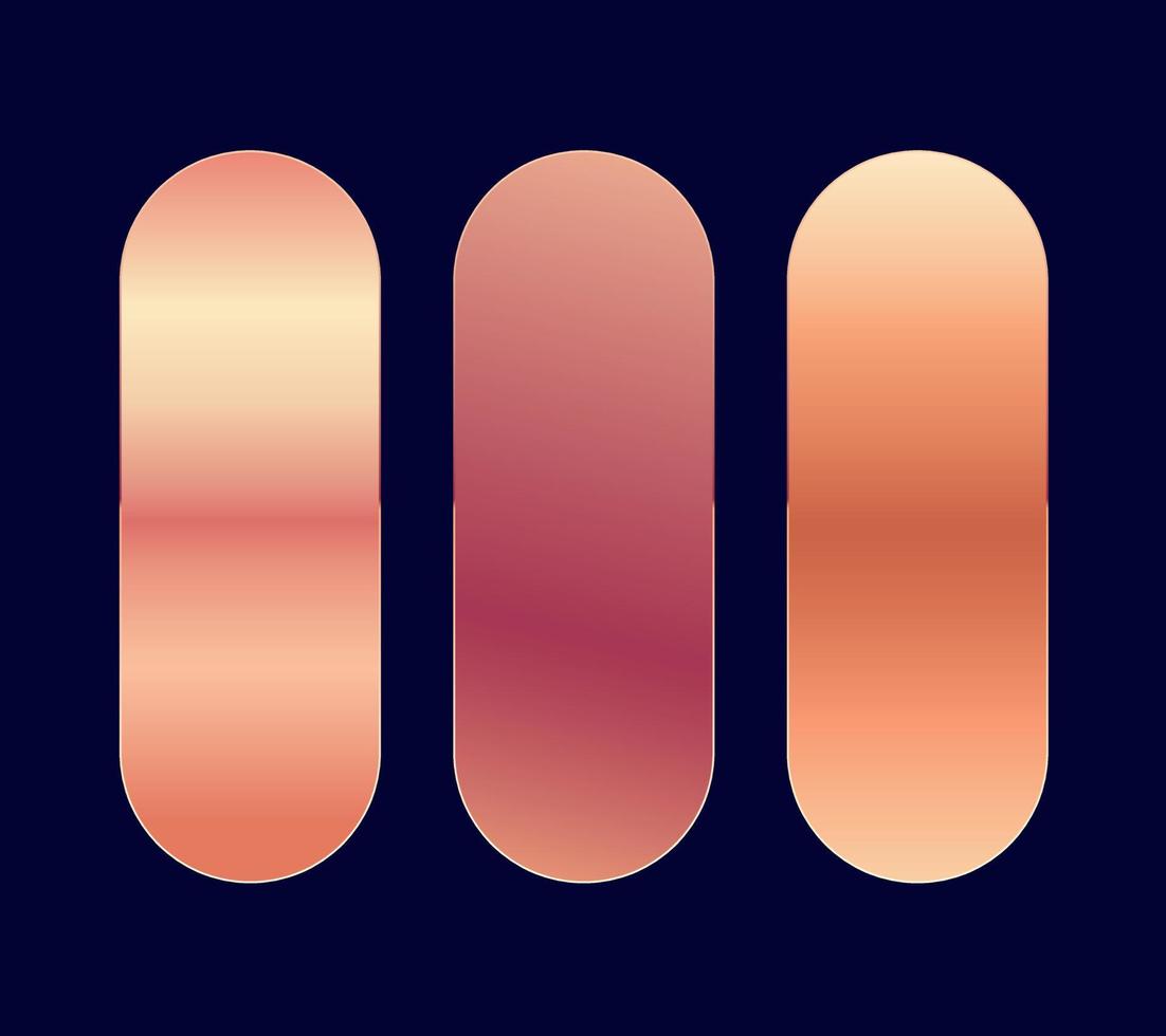 THREE Gradient color Collections, and pastel color Set of gradient and modern creative swatches color design in vector and illustration style