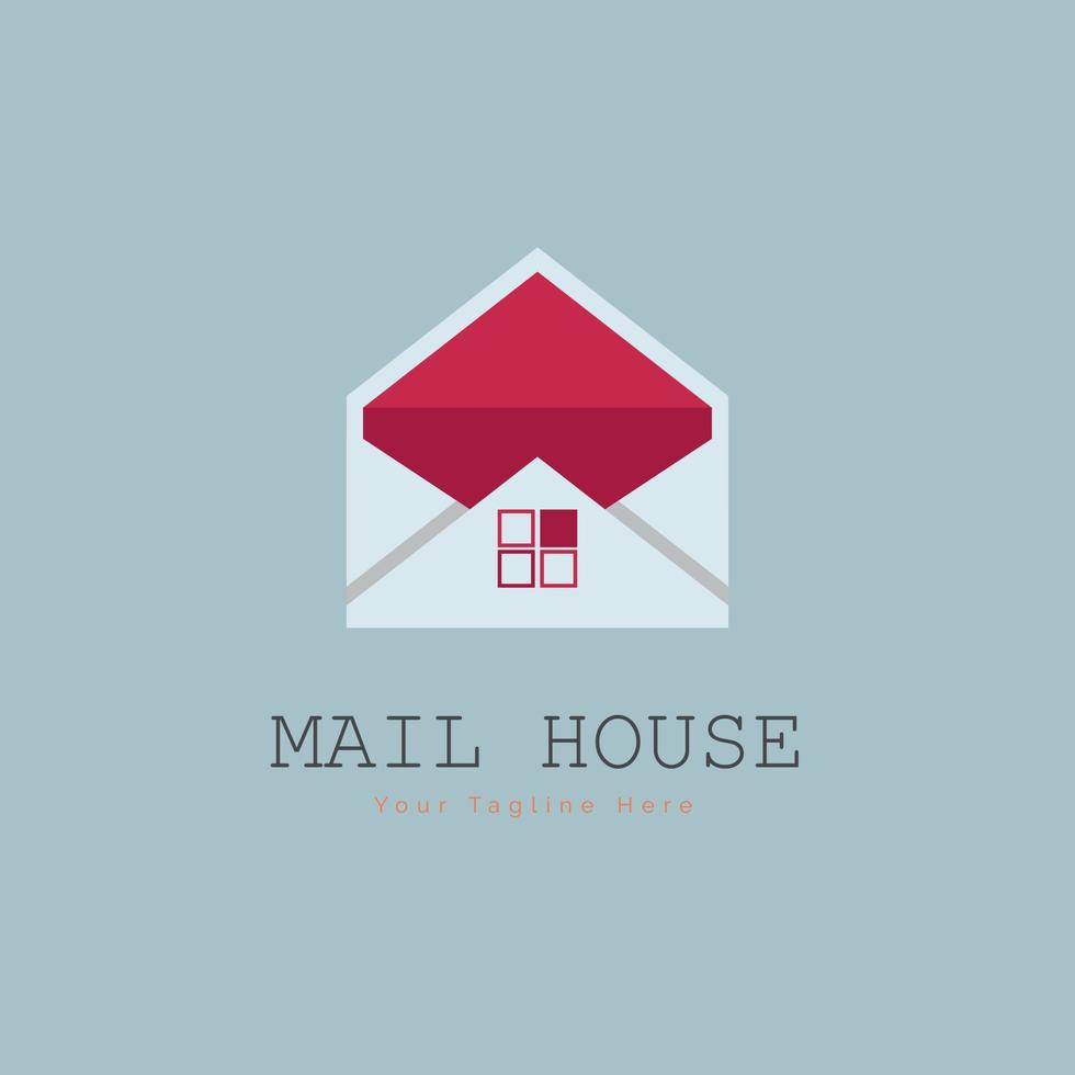 Mail house envelope logo template design for brand or company and other vector