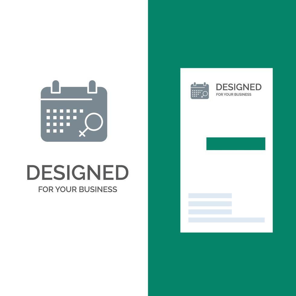 Calendar Symbol Plan Grey Logo Design and Business Card Template vector