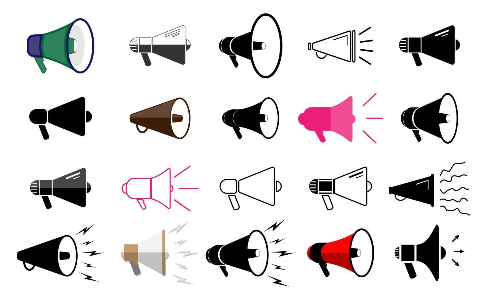 set of megaphone illustration vector