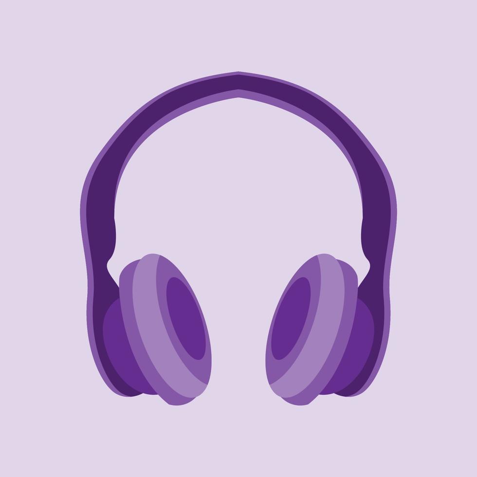 vector earphones with attractive purple gradient color