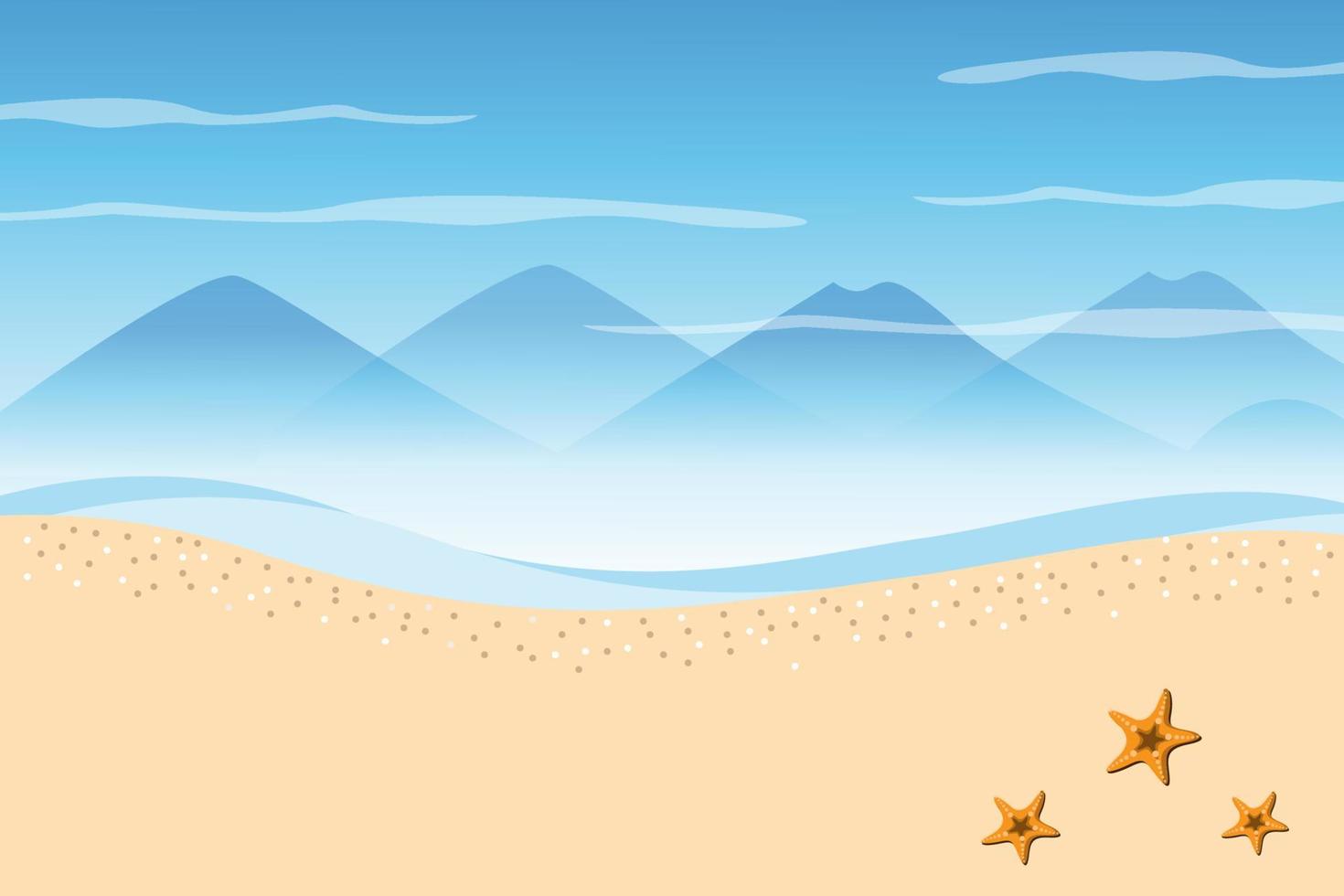 hermoso fondo de paisaje de playa y montaña vector