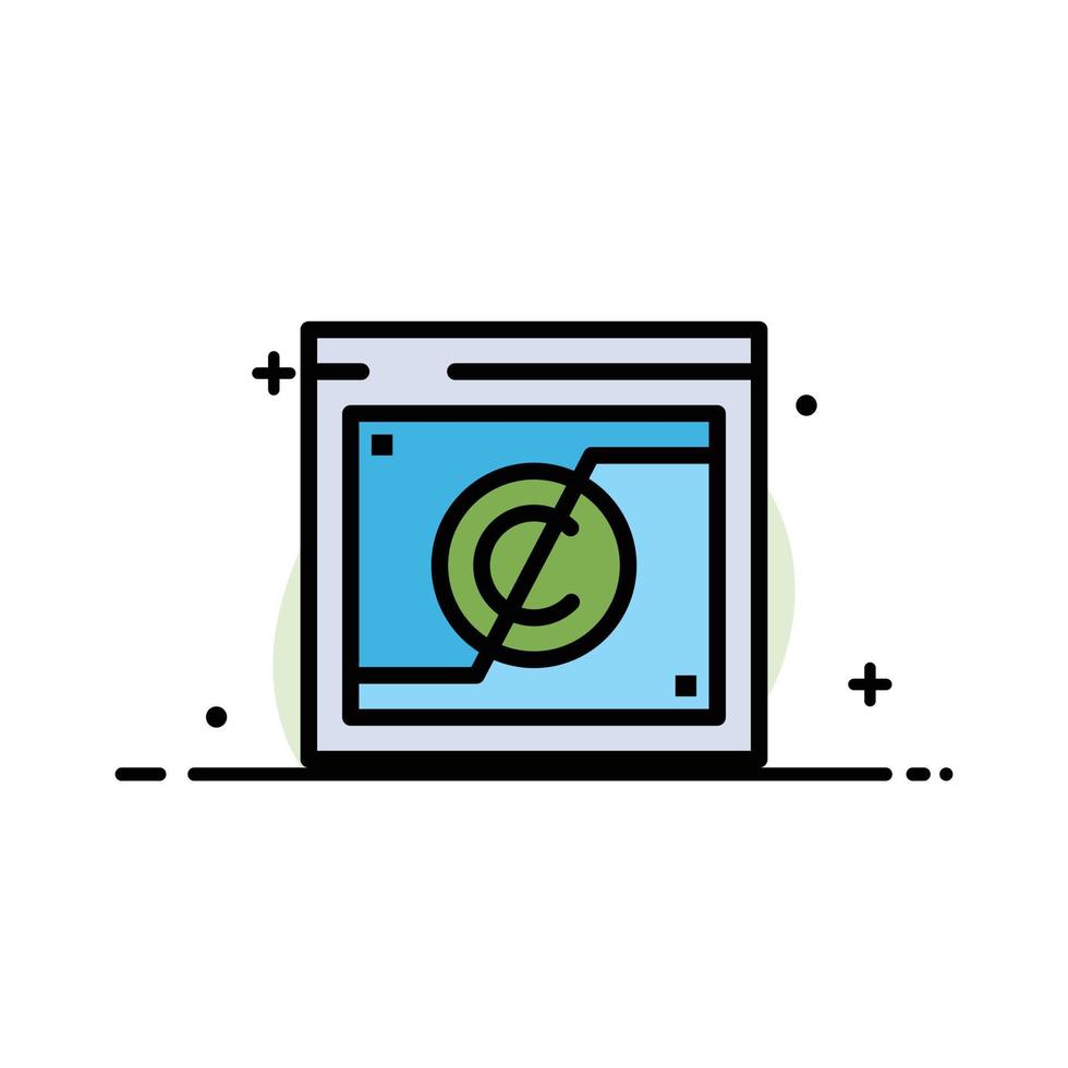 Business Copyright Digital Domain Law  Business Flat Line Filled Icon Vector Banner Template