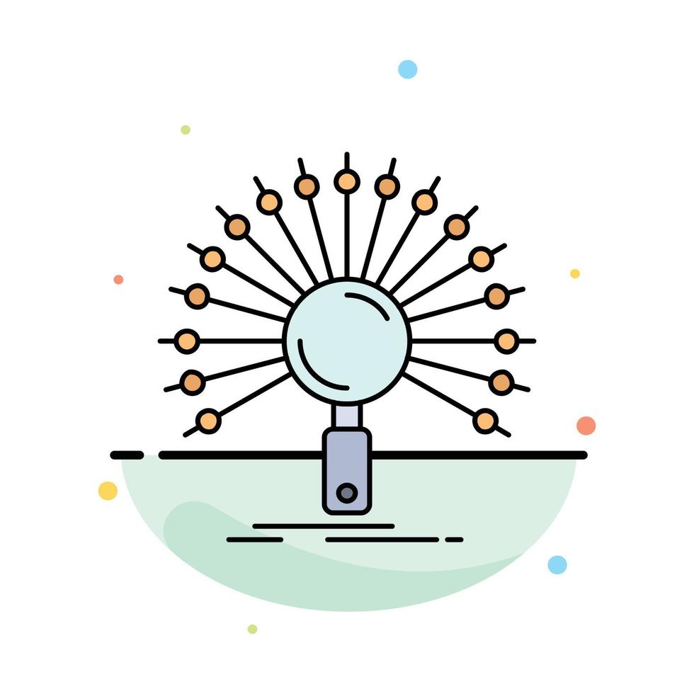 Data information informational network retrieval Flat Color Icon Vector