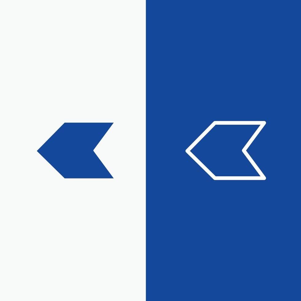 Arrow Pointer Left Line and Glyph Solid icon Blue banner Line and Glyph Solid icon Blue banner vector