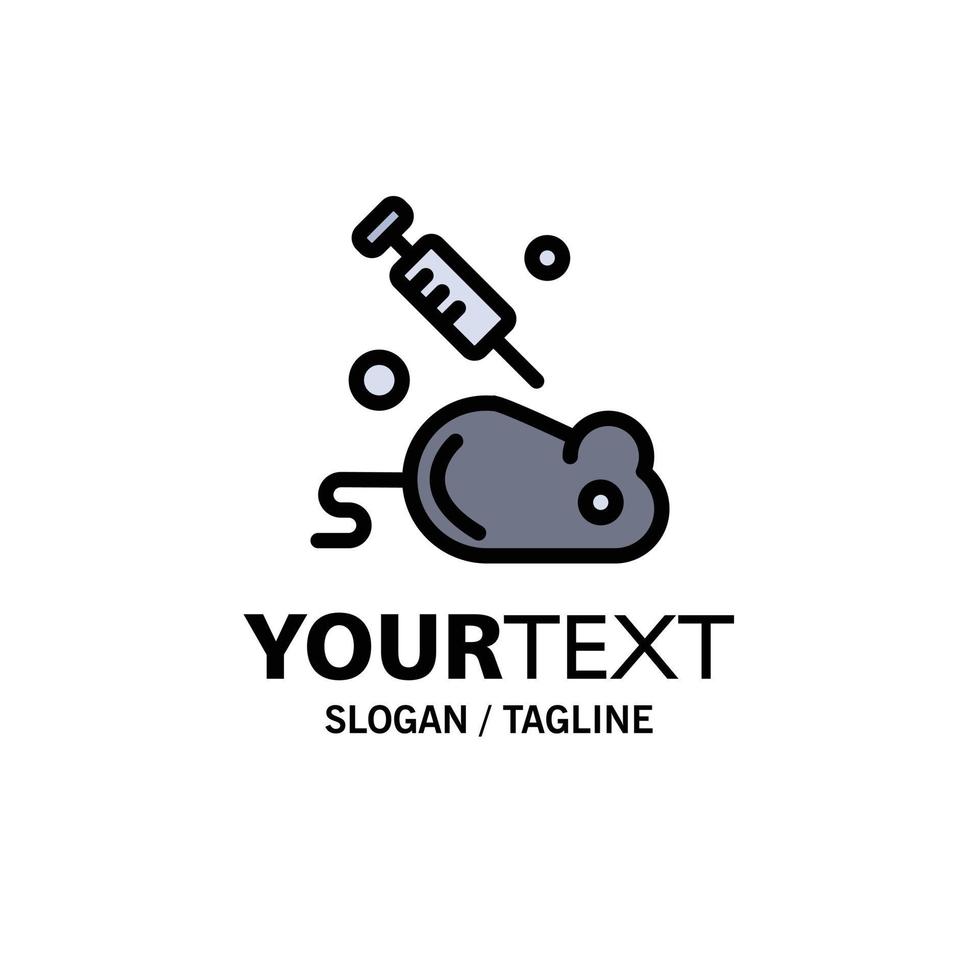 Experiment Laboratory Mouse Science Business Logo Template Flat Color vector