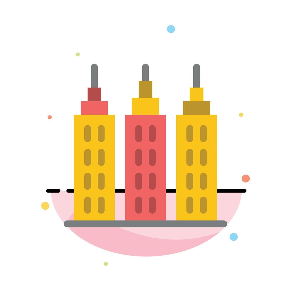 Building Construction Tower Abstract Flat Color Icon Template vector