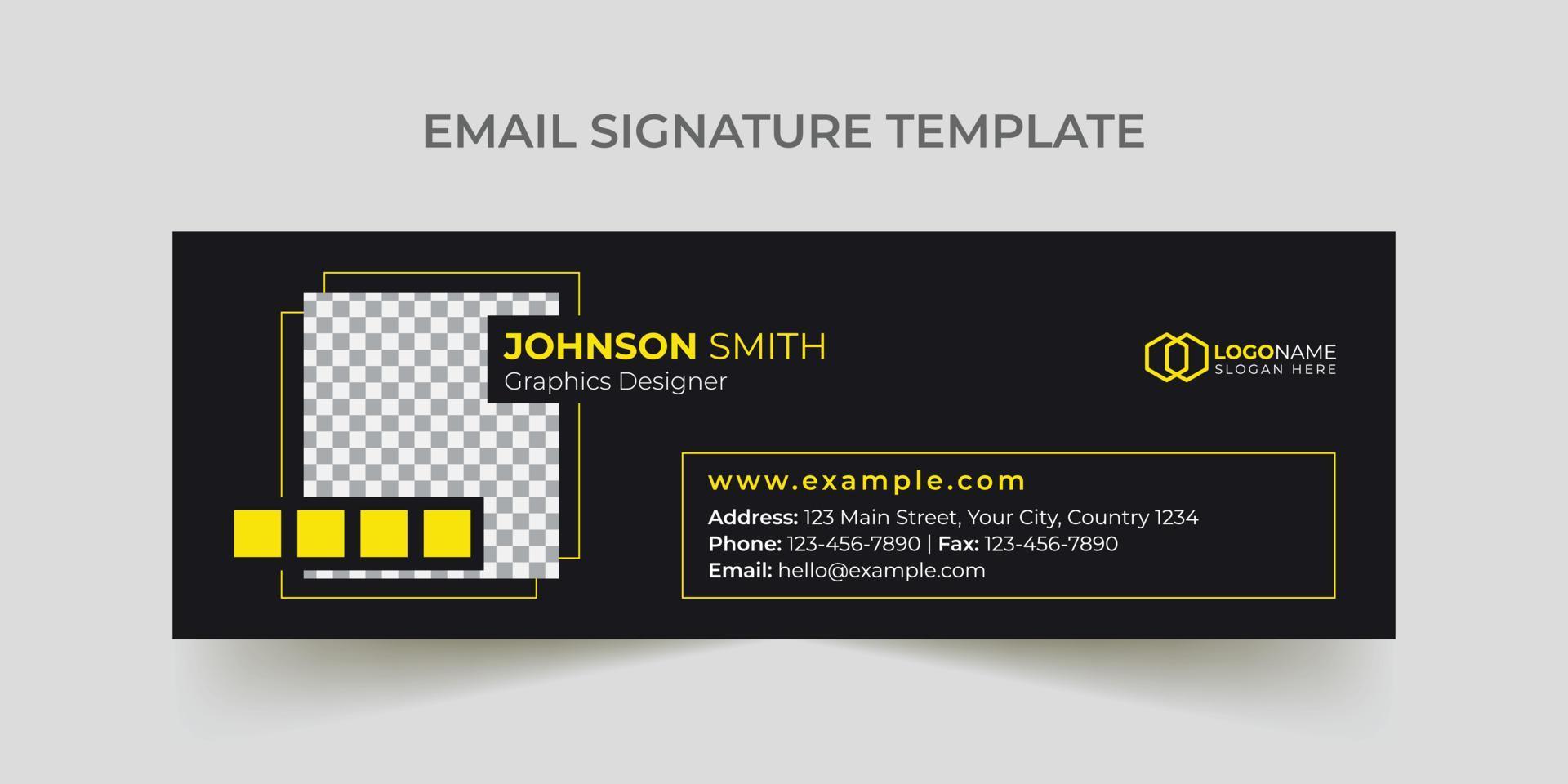 Corporate modern business email signature template vector