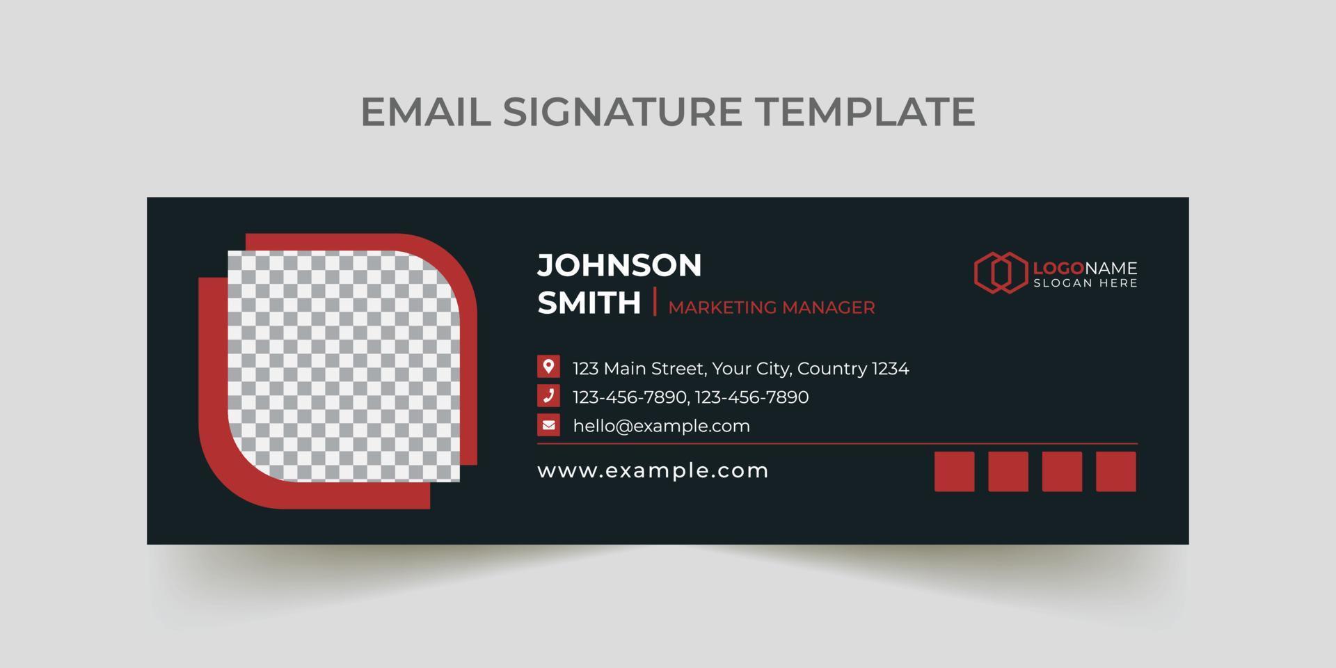 Corporate modern business email signature template vector