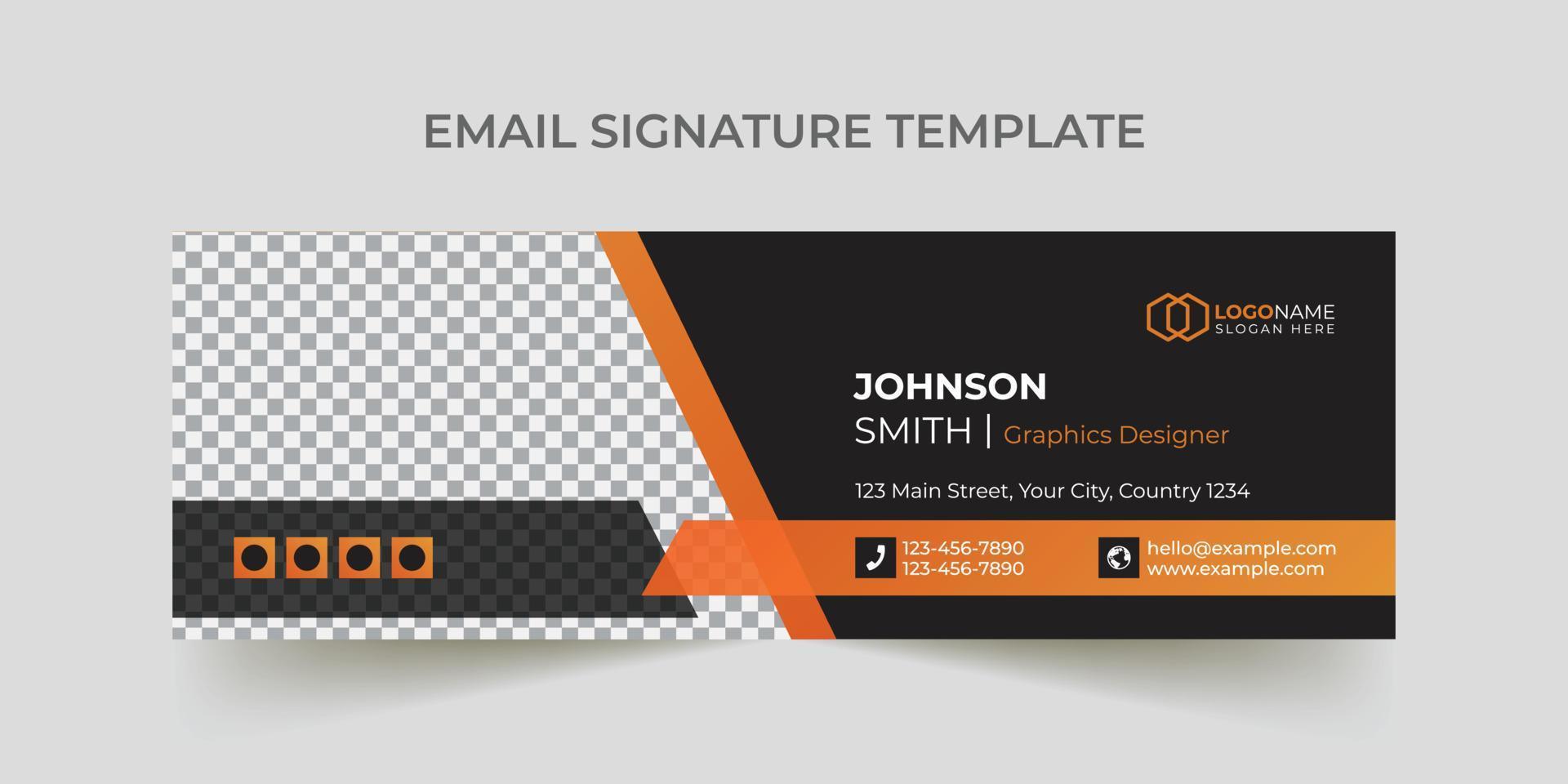 Corporate modern business email signature template vector