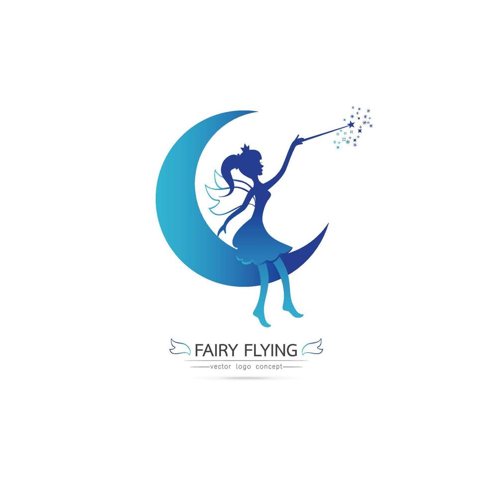 Fairy flying logo  vector