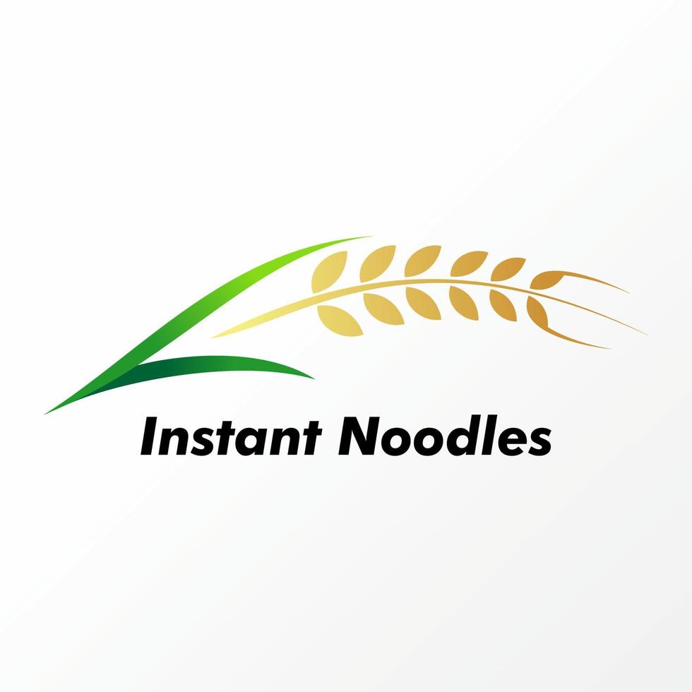 Simple and unique wheat plant or noodles with leaves and wheat seeds image graphic icon logo design abstract concept vector stock. Can be used as symbol related to food or bread