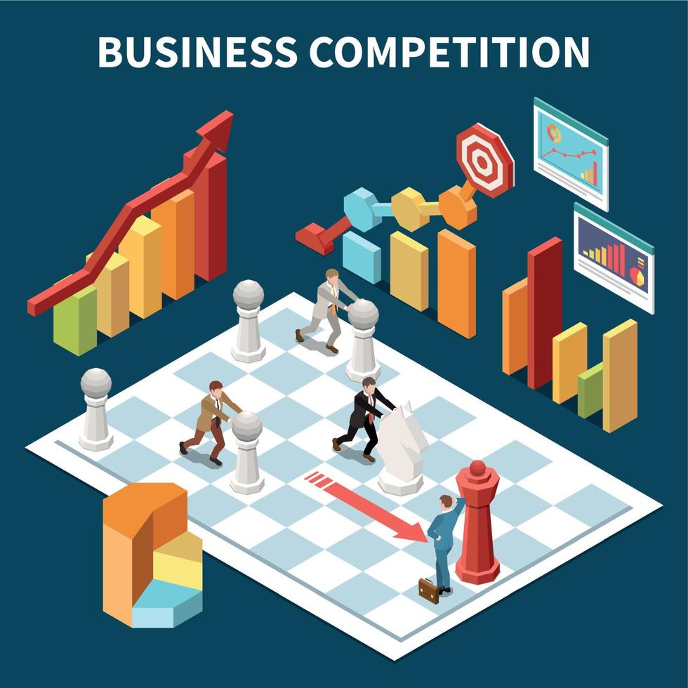 Business Competition Isometric Background vector