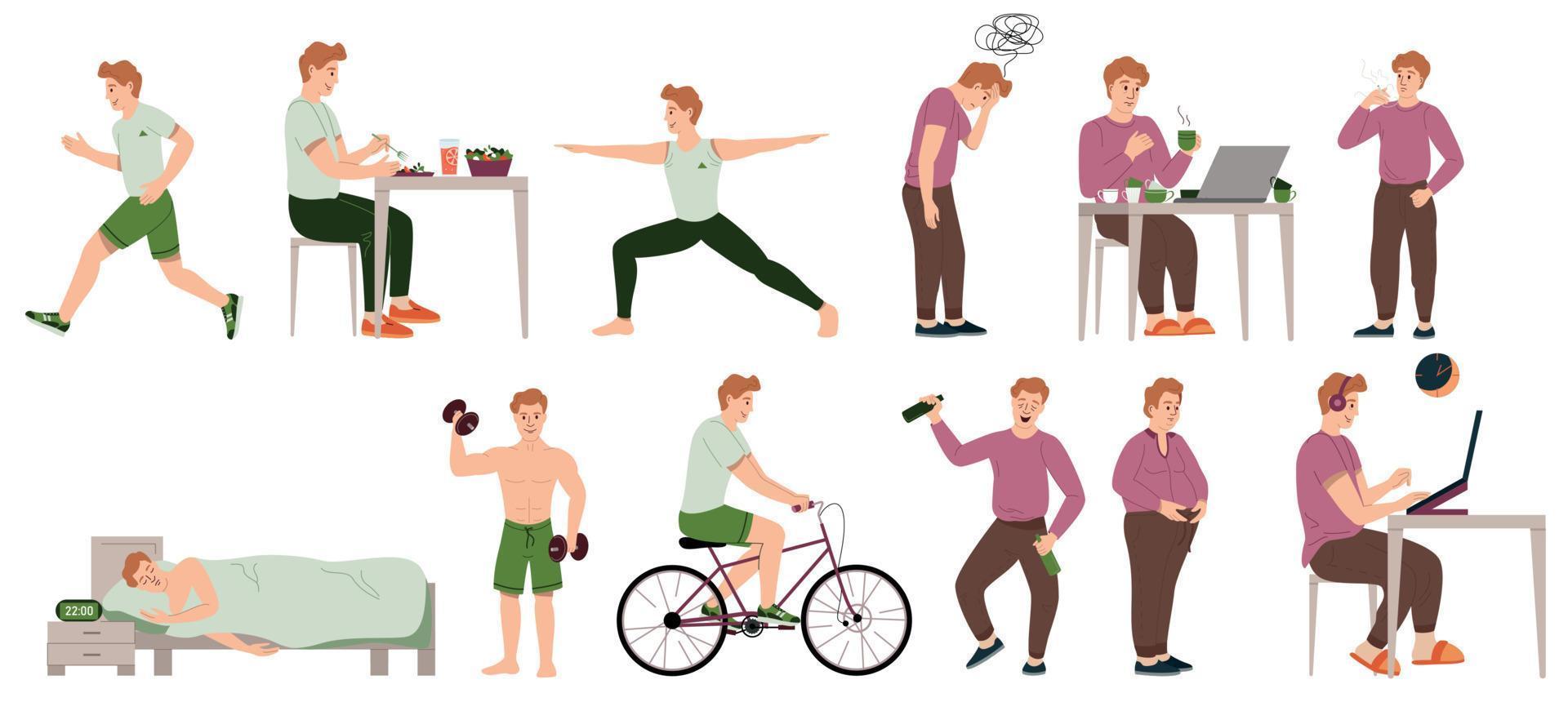 Man Healthy Lifestyle Collection vector