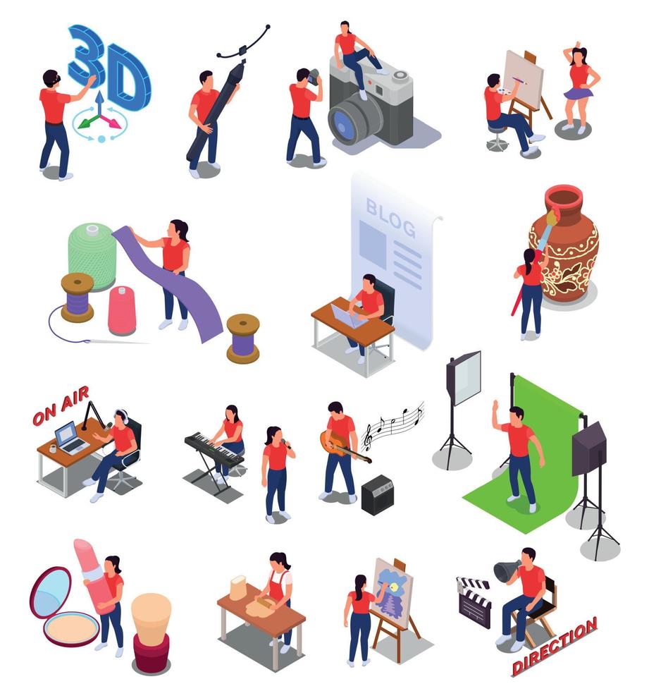 Art Creative Professions Set vector