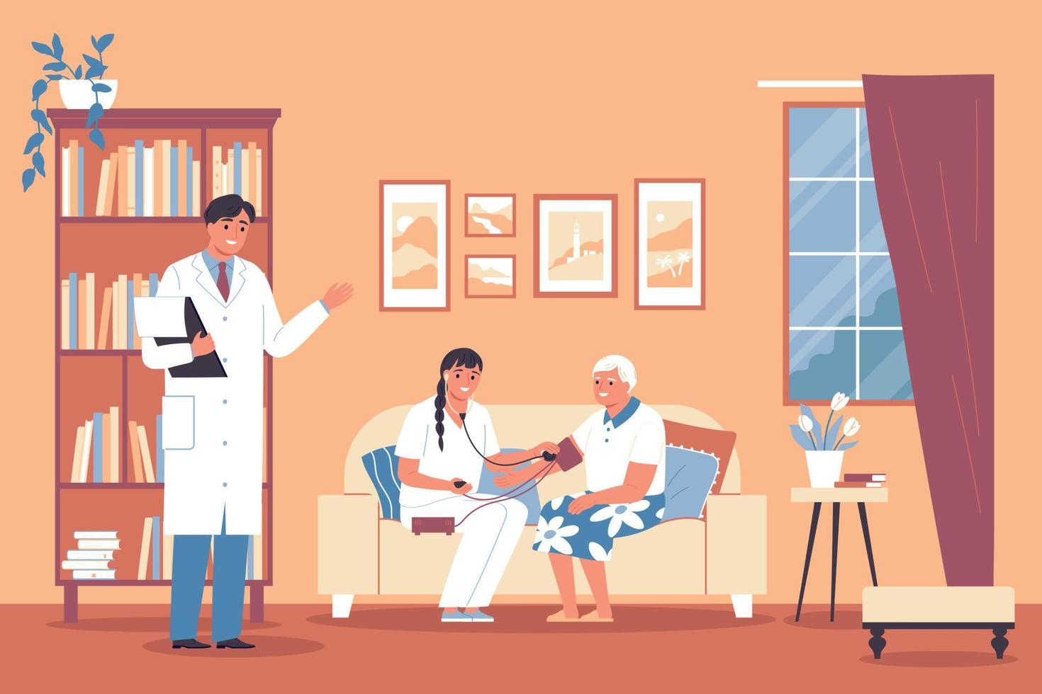 Nursing Home Doctor Composition vector