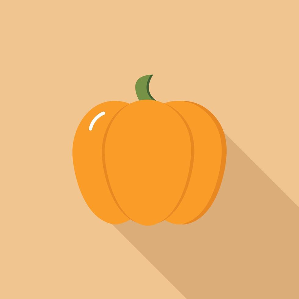 icono de calabaza de estilo plano simple con sombra. ilustración vectorial vector