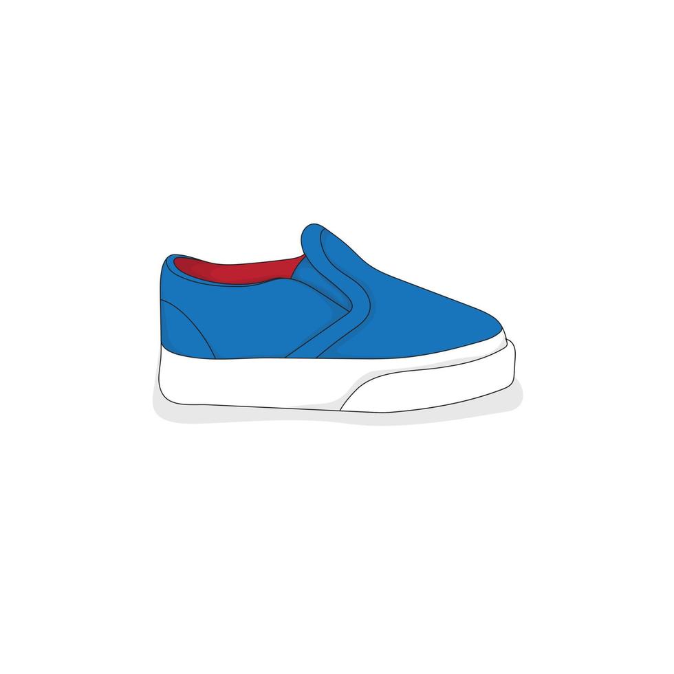 zapatilla de deporte de bebé en diseño azul para el diseño de plantilla de publicidad de bebé vector