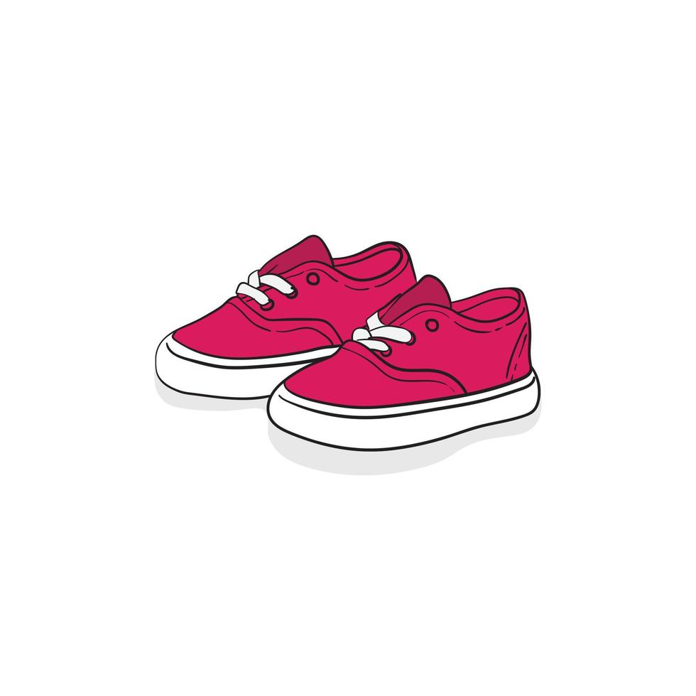 Baby short sneaker in pink design for baby advertising template vector