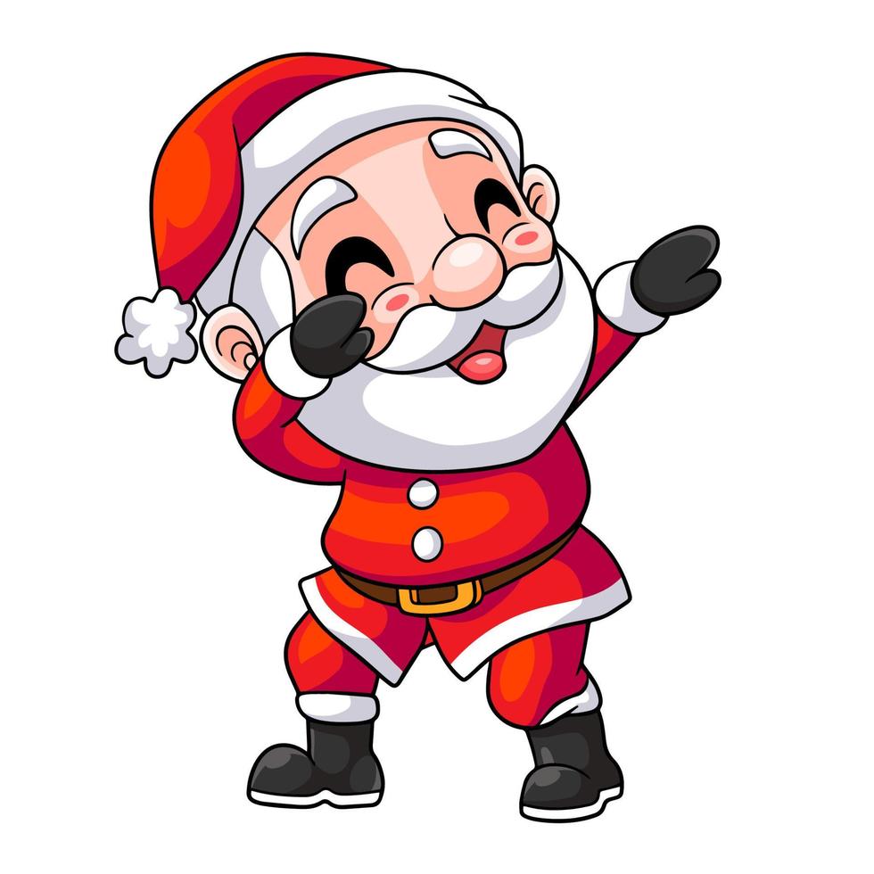 cartoon santa claus dubbing isolated on white background vector