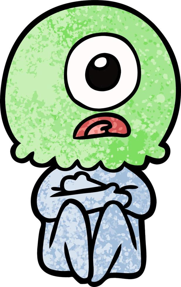 Vector alien character in cartoon style