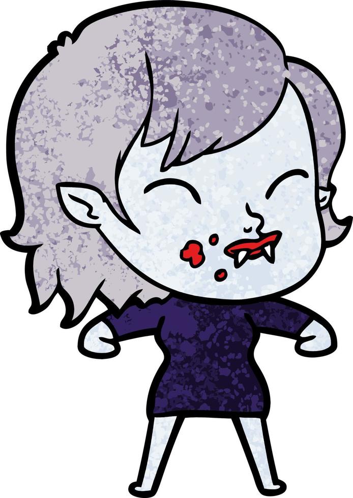 Vector vampire girl character in cartoon style