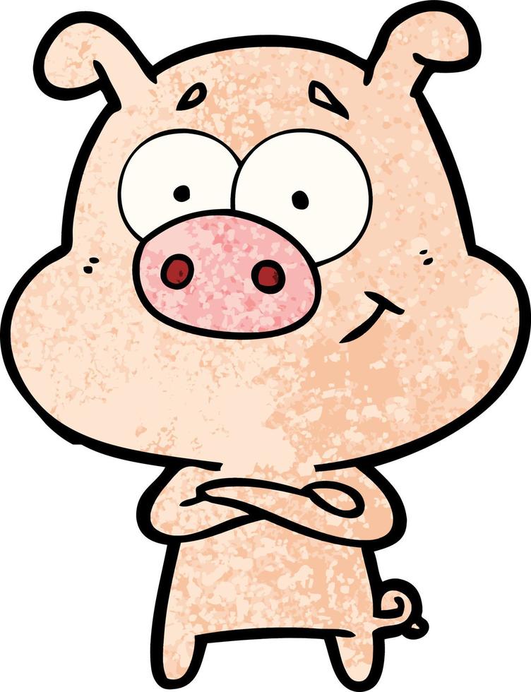 Vector pig character in cartoon style