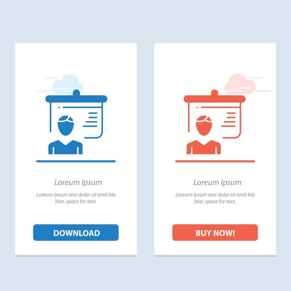 Teacher Education Presentation School  Blue and Red Download and Buy Now web Widget Card Template vector