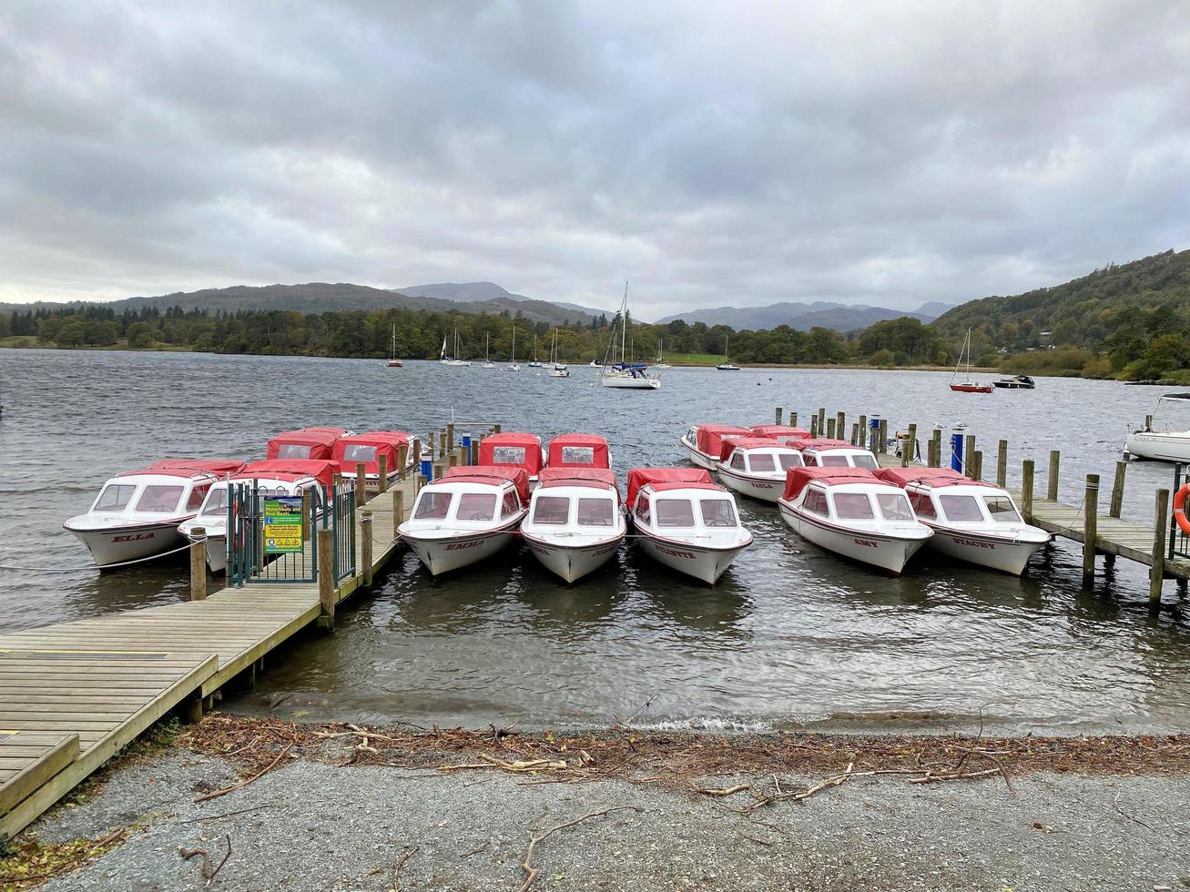 Ambleside in the Lake District in the UK in 2022. A view of Lake Windermere in the Autumn photo